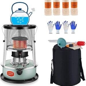 BOBONI Non Electric Kerosene Stove, Indoor Kerosene Space Heaters,4.5L Stainless Steel Portable Tent Heater,Comes with Wick,for Heating, Boiling Water, Cooking