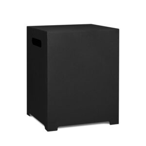 Bowery Hill Modern Steel Propane Tank Cover in Black