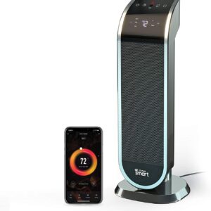 atomi smart 25″ WiFi Portable Tower Space Heater – 2nd Gen, 1500W, Oscillating, 750 Sq. Ft. Coverage, Works with Alexa & Google Assistant, Beeping Sound Removed