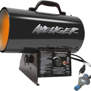 Avenger Portable Forced Air Propane Heater – 125,000 BTU – Model# FBDFA125V-R (Renewed)