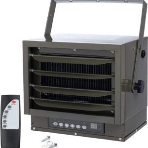 BEYOND BREEZE Electric Garage Heater, 7500W Ceiling Mount Heater with Full-Function Remote, 240-Volt Hardwired Heater with 12-Hour Timer, Ideal for Shop Workshop Warehouse