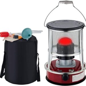 Camping Oil Heaters Indoor Kerosene Heater with 6 Wicks Adjustable Flame Kerosene Stove Burner for Outdoor Hiking Hunting Blind Tent Survival Emergency (Color : Red (4.6L 6 Wicks))