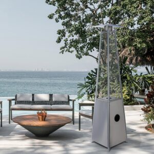 Clearance! Pulse ignition Iron Glass Tube Pyramid Outdoor 40000BUT Pyramid Flame Heater