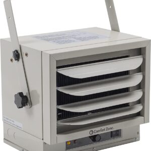 Comfort Zone CZ220 5000-Watt, 240v Hard Wired Fan-Forced Ceiling Mount Heater with Dual Knob Controls and Safety Overheat Protection, ETL Compliant, Grey