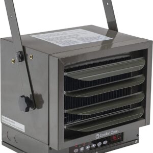 Comfort Zone CZ230ER 7,500-Watt, 240v Hard-Wired Digital Fan-Forced Ceiling Mount Heater with Full-Function Remote, Overheat Protection, Digital Thermostat, and 12-Hour Timer, Silver