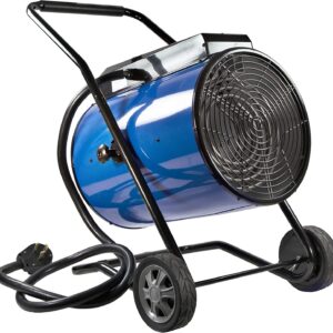 Comfort Zone Portable Industrial Heater – 240V, 10000W Large Room Space Heater with 3 Heat Settings, Thermostat Control, Heater Fan – Adjustable Tilt Head, Overheat Protection – With Handle & Wheels