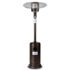 Dcenta 46000BTU Propane Hammered Bronze powder coated Iron Mushroom Outdoor Patio , with Two Smooth-rolling Wheels,,with Hose Set,with Black Cover