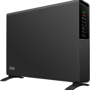 De'Longhi Convection Panel Heater, Full Room Quiet 1500W, standing/Easy Install Wall Mount, LED Digital Display, Adjustable Thermostat, Timer, Energy Saving, Asphalt Gray