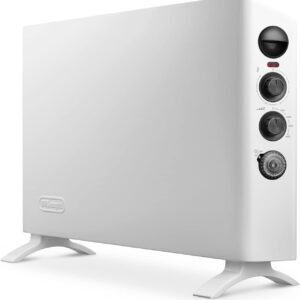 De'Longhi HSX3315FTS Digital 1500W Convection Panel Heater with Dual Fan, 16 lbs, White-Slim Style