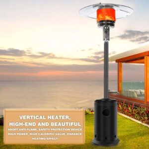 DJKDJL Outdoor Patio Heater With Wheels,Propane 46,000 BTU Premium Outdoor Patio Heater, Black, 77*46*46cm