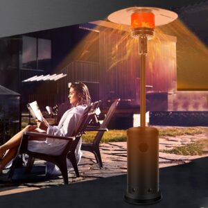 DJKDJL Outdoor Patio Heater With Wheels,Propane 46,000 BTU Premium Outdoor Patio Heater, Black, 87*46*46CM