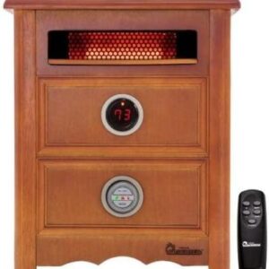 Dr Infrared Heater DR999, 1500W, Advanced Dual Heating System with Nightstand Design, Furniture-Grade Cabinet, Remote Control