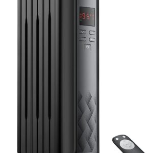 Dreo Radiator Heater, Upgrade 1500W Electric Portable Space Oil Filled Heater with Remote Control, 4 Modes, Overheat & Tip-Over Protection, 24h Timer, Digital Thermostat, Quiet, Indoor