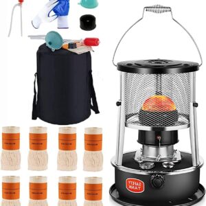 DUTIL Adjustable Height Kerosene Stove,Indoor Heater Non Electric,Black Portable Kerosene Stove Heaters for Indoor Use, Multifunctional Tent Heater for Camping, with Storage Bag and Accessories