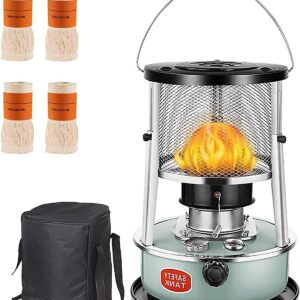 DUTIL Adjustable Height Kerosene Stove,Kerosene Heaters for Indoor Use,Portable Camping Oil Heaters 8900 BTU/H,Non Electric Heaters with 4Wicks,4.5L Kerosene Space Heaters
