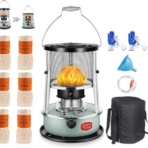 DUTIL Kerosene Space Heaters,Blue Kerosene Heaters for Indoor Use,4.5L Portable Camping Oil Heaters,Adjustable Height 34-46cm,Detachable Top Cover Emergency Heater