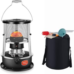 DUTIL Kerosene Stove,Non Electric Heater, Indoor Kerosene Space Heaters,Adjustable Height, for Camping, Burn More Fully Indoor Emergency Heater, with Storage Bag