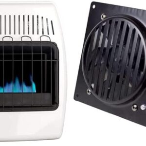 Dyna-Glo 30,000 BTU Liquid Propane Blue Flame Vent  Wall Heater, White & Vent- Wall Heat Fan