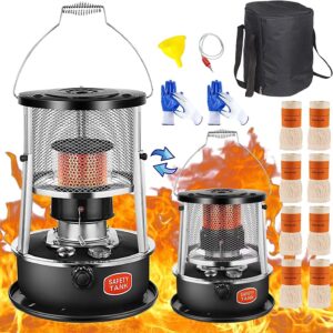 Efficient Non Electric Heaters for Indoor Use, Kerosene Oil Heater with Portable Handle, Protective Cover Adjustable Kerosene Indoor Heaters for Indoor Use, for Winter Heating Indoor and Outdoor