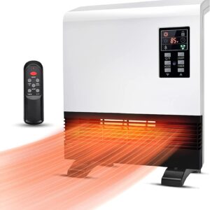 Electric Heater – 1500W Space Heater, Wall Mounted Room Heater with Standing Base, Timer, 3 Modes, Energy-saving Quick Heat Electric Space Heater for Basement, Bedroom, Bathroom, Office, Garage Heater