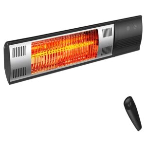 Electric Infrared Heater, Wall Mounted Heater for Indoor/Outdoor, 1500W Fast Heat Heater with Remote Control and Timer, Perfect for Living Room, Bedroom, Patio, Balcony, Courtyard, D5885