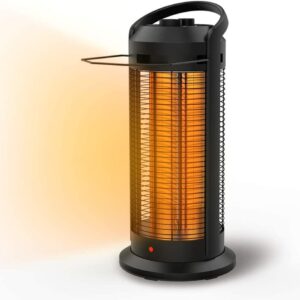 Electric Infrared Space Heater, 70° Oscillating Radiant Tower Heater with Tip-Over Protection and Overheat Protection, 2 Heating Modes for Office Home Patio, 1500W