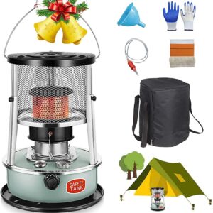Flxsxq Green Portable Kerosene Stove,Efficient Kerosene Space Heaters,Low Fuel Consumption,Fire Power Adjustable,Non Electric Emergency Heaters