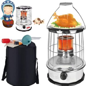 Flxsxq Kerosene Stove Heater for Outdoor Camping Lightweight Portable Stainless Steel Oil Heater Glass Burner for Ice Fishing Backpack Hiking Hunting