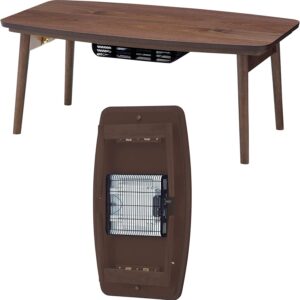 Folding Legs Kotatsu Heater Table Display Size W36xD20xH14.5 Inches Natural Wooden Material Walnut Brown Color Electric AC110/120-Voltage 400-Watt for USA and Canada Home Living Protoya OEM ELFI120WAL