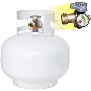 Flame King YSN11SQT 11 Pound Propane Tank Cylinder Squatty with Type 1 OPD Valve, White