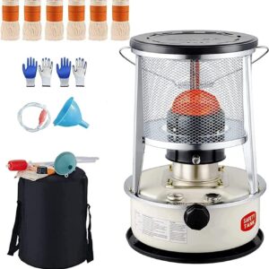 GBEN Kerosene Stove Heater Kerosene Heater Stove Lightweight Portable Stainless Steel Oil Heater with Adjustable Flame, for Commercial and Residential Use 22.9.24 (Color : White/6l)