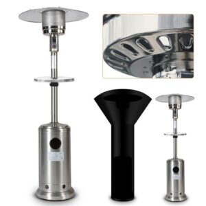 Gplesas 46000BTU Patio Heaters Gas Stainless Steel Outdoor Heating ETL Certificate Silver Waterproof Cover Home Yard