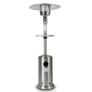 Goorabbit Stainless Steel, Commercial, Propane 46,000 Btu, Outdoor Patio Heater With Wheels, Stainless Steel & Stand-Up Patio Heater Cover Set