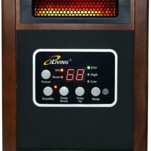 Iliving ILG-918W Indoor Electric Space Infrared Heater, One, Dark Walnut