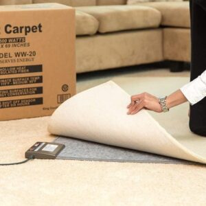 Hot Carpet Woo Warmer Under Rug Radiant Floor Heater Electric Mat Electric Carpet Electric Heated Area Rug Great for Yoga (500 watt 70″ x 70 inches)