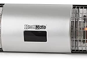 HeatMate HME-GD15 Electric Graphite Outdoor Deck Patio Tripod or Wall Mount Heater with Remote Control and Thermostat, Silver, 45 x 5 x 3
