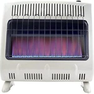 Heatstar HSSVFBF30NGBT 30, 000 BTU Blue Flame Vent  Wall Natural Gas Heater with Blower, Base & Tstat Control