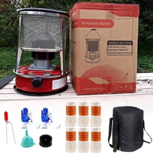 Indoor Kerosene Stove Heater 4.6L Portable Kerosene Space Burner 2600W Non Electric Heater Stove for Outdoor Camping Patio Deck Home Emergency Stove 7 Wicks (Color : Red, Size : 4.6L+7 Wicks)