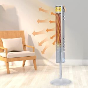 JinKeHong Space Heater, 1500w Carbon Fiber Tower Heater with Osmotic Heating and Quiet and Noiseless, Instant Hot, Direct View Without Glare, Tip-Over Protection, for Home Office