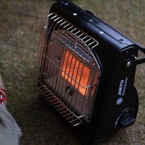 JWW Camping Gas Heater 275 * 275 * 180mm Mobile Gas Stove 2 in 1 Outdoor Warmer 1.7KW Portable Propane Heater Survival Emergency (Color : Black)