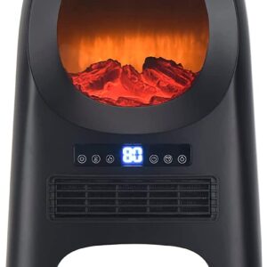 KEGIAN Space Heater, Portable Ceramic Electric Heater with Thermostat, Remote, 3 Modes, 12 Timer, Overheating & Tip-Over Protection, 1500W Fast Heating Heaters with Realistic Flame for Indoor Use