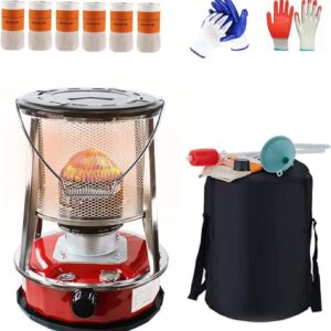 Kerosene Heater Camping Stove Portable Outdoor Kerosene Stove with Adjustable Wick Survival Emergency Burner for Patio Deck Backpacking Hiking Tent (Color : Red (4.6L 6 Wicks))