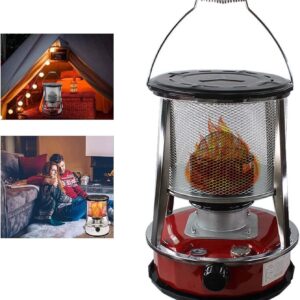 Kerosene Heater for Indoor Adjustable Flame Tent Heating Stove Without Electricity Camping Kerosene Stove with Storage Bag and 6 Wicks Portable (Size : 4.6L/Red)