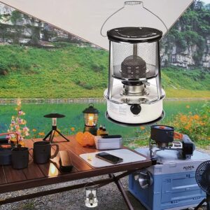 Kerosene Heater Stove 9000 BTU/H Camping Heaters White Kerosene Stove Efficient Non Electric Heater 6L Large Capacity for Ice Fishing Hiking Hunting Survival Emergency Power Outage