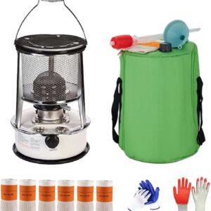 Kerosene Heater Stove for Outdoor Camping Efficient Kerosene Heater 4.6L/6L Mobile Emergency Stove with Adjustable Wick for Ice Fishing Picnic Warm Up Food, Red, White (Color : White (6L 6 Wicks))