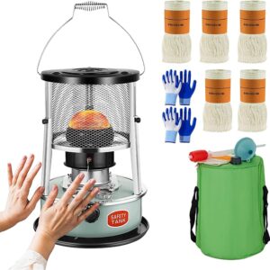 Kerosene Heater Stove Outdoor Portable Kerosene Stove Heater Non Electric Camping Stove Oil Heaters 4.5L Tent Heater Radiant Burner with 5 Wicks Retractable Guard ( Size : Petroleumofen-Lake Blue )