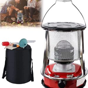 Kerosene Heaters for Camping, Indoor Heater with Stove Bag 4.6L/6L Kerosene Heater Stove Low Power Consumption 3000W (Color : Red 4.6L)