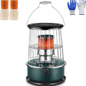 Kerosene Heaters for Indoor Use, Non Electric Heater, Kerosene Stove Heater Lightweight Portable Stainless Steel Oil Heater Glass Burner for Indoor Camping-6L A