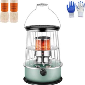 Kerosene Heaters for Indoor Use, Non Electric Heater, Kerosene Stove Heater Lightweight Portable Stainless Steel Oil Heater Glass Burner for Indoor Camping-6L A