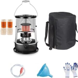 Kerosene Heaters for Indoor Use, Non Electric Heater, Kerosene Stove Heater with Stove Bag Lightweight Portable Stainless Steel Oil Heater Glass Burner for Indoor Camping-4.5L A